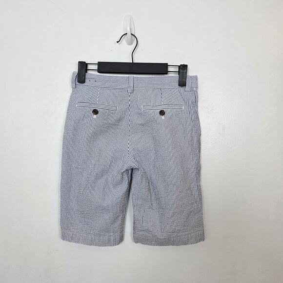 Brooks Blue White Blue Striped Seersucker Coastal Nautical Bermuda Shorts Sz 10 - Picture 8 of 9